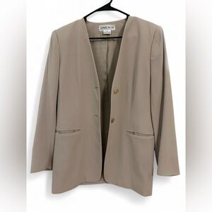 Jones Wear Tan Blazer Relaxed Fit Suit Jacket